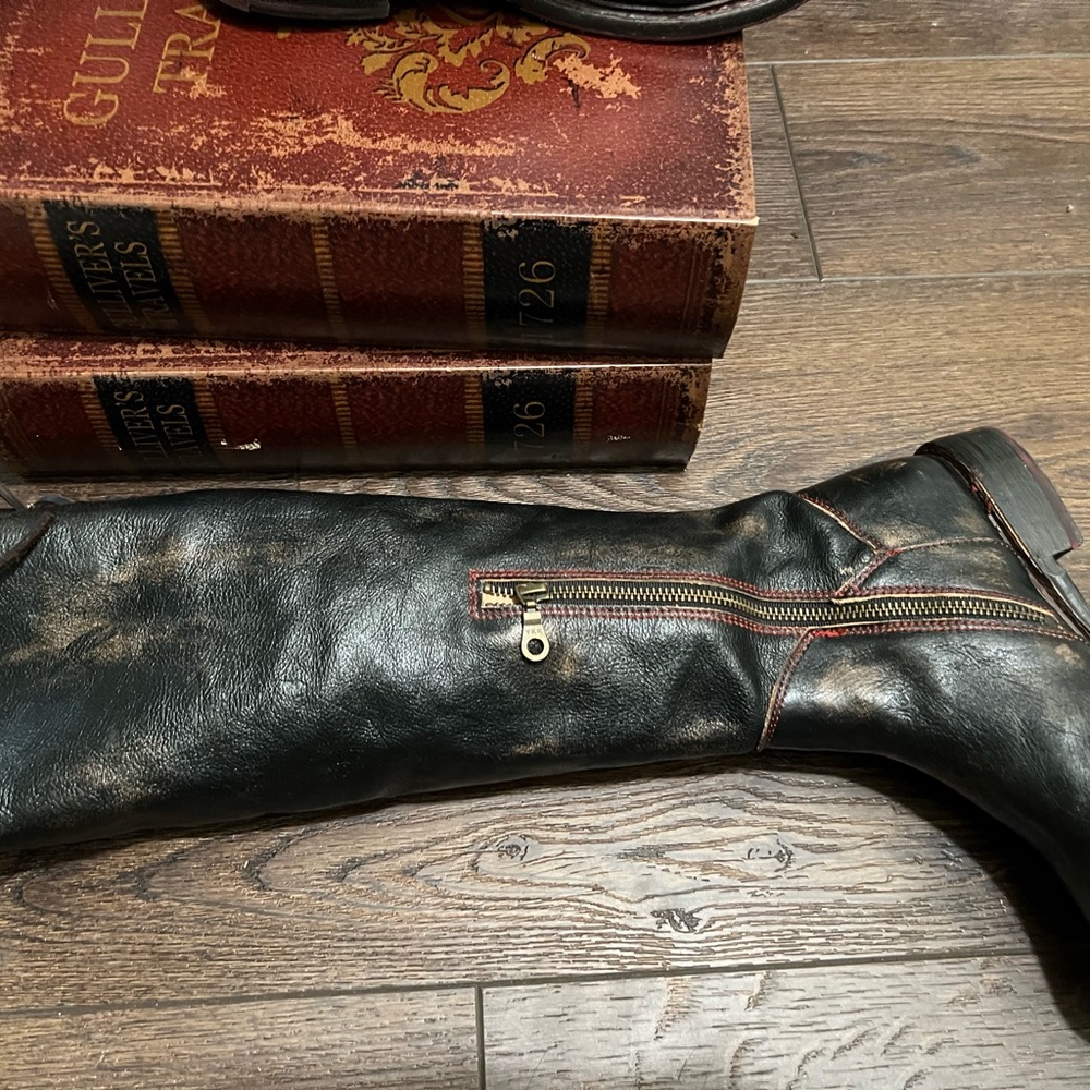 Bed Stu Dark Brown Tall Riding Leather Boots - Picture 7 of 10